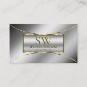 Luxury Silver Luminous Gold Decor met Monogram Visitekaartje (Voorkant)