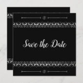 Luxury Silver Save the Date Invitation (Devant / Derrière)