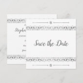 Luxury Silver Save the Date Invitation (Devant / Derrière)