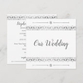 Luxury Silver Wedding Uitnodiging (Voorkant / Achterkant)