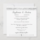 Luxury Silver Wedding Uitnodiging (Achterkant)