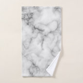Luxury Silver White Marble Monogrammed Bad Handdoek (Handdoek)