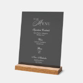 Luxury Smoked Acrylic Bar Menu Sign (Angle)