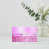 Luxury Sparking Girly Pink Glitter met Diamonds Visitekaartje (Staand voorkant)