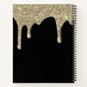 Luxury Sparkle Gold Glitter Drift Monogram Notitieboek (Achterkant)