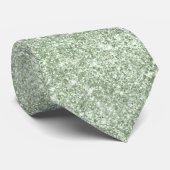 Luxury Sparkly Sage Green Glitter Stropdas (Opgerold)