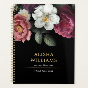 Luxury, speciaal ontworpen Floral Black Planner