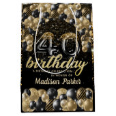 Luxury Specialized 40th Birthday Black Gold Medium Cadeauzakje (Voorkant)
