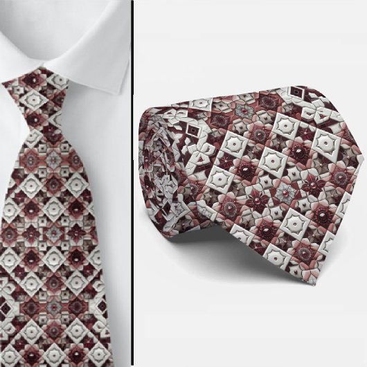 Luxury Statement Burgundy Moroccan Neck Tie Stropdas