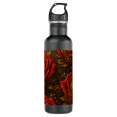 Luxury Steampunk Roses Romantic Gold Gears Waterfles (Voorkant)