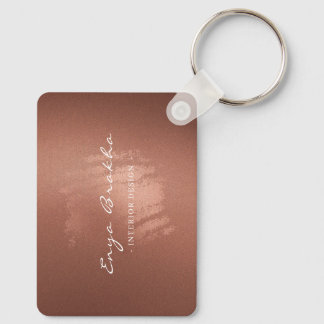 Luxury Stylish Bronze Business Name Logo Sleutelhanger