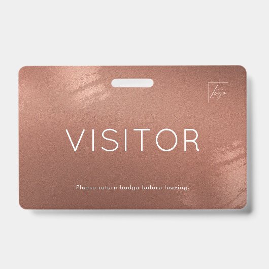 Luxury Stylish Bronze Business Visitor ID Badge (Front)