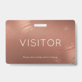 Luxury Stylish Bronze Business Visitor ID Badge (Back)