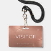 Luxury Stylish Bronze Business Visitor ID Badge (Back with Lanyard)