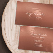 Luxury Stylish Script Bronze Business Card Visitekaartje