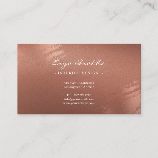 Luxury Stylish Script Bronze Business Card Visitekaartje (Voorkant)