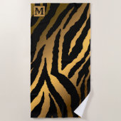Luxury Summer Time Monogramed Tiger Gold Strandlaken (Voorkant)