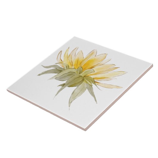 Luxury Sunflower Wedding Large White Tegeltje (Zijkant)