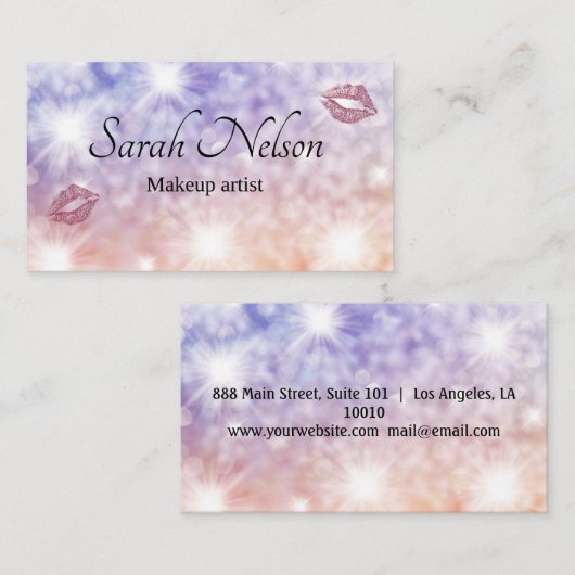 Luxury Sweet Sparkly Makeup Visitekaartje (Voorkant / Achterkant)