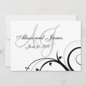 Luxury Swirl Double Monogram Weddenschap Kaart (Voorkant)