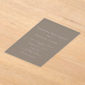 Luxury Taupe Acrylic Wedding Invitation (Poser)