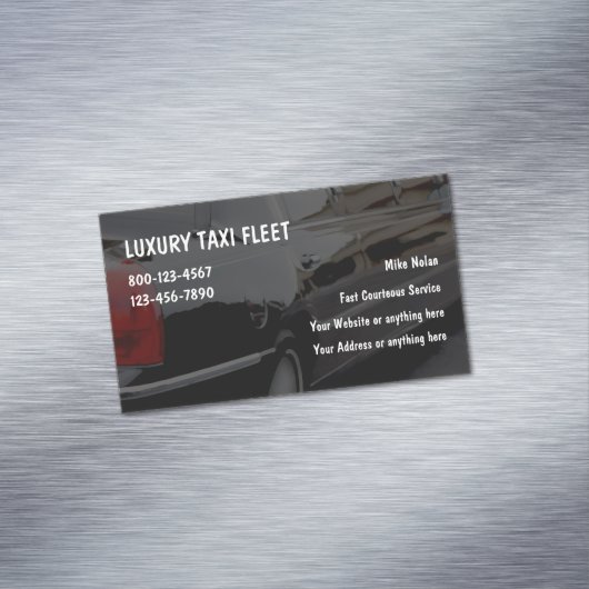 Luxury Taxi Magnetisch Visitekaartje (Voorbeeld)