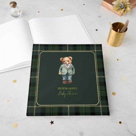 Luxury teddy bear baby shower gastenboek (Voorkant open)