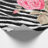 Luxury Tiger Roos Trendy Line Cadeaupapier (Hoek)