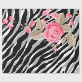 Luxury Tiger Roos Trendy Line Cadeaupapier (Vlak)