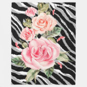 Luxury Tiger Roos Trendy Line Fleece Deken (Voorkant)
