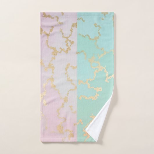 Luxury Trendy Blush Pink Soft Mint Gold Collection (Serviette à main)