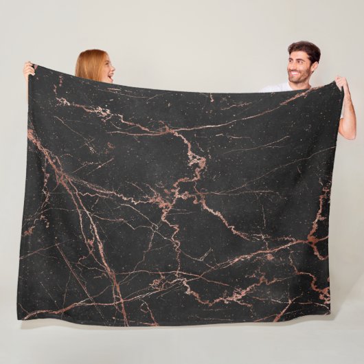Luxury Trendy Marble Pink Black Fleece Deken (In situ)
