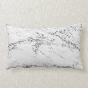 Luxury Trendy Silver Glitter Marble Cotton Throw P Kussen