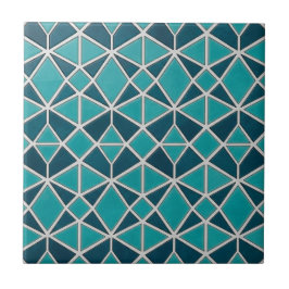 Luxury Turquoise Geometric Diamond Mosaic Tile Tegeltje