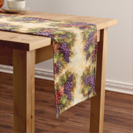 Luxury Tuscan Grapes Watercolor Table Runner Medium Tafelloper