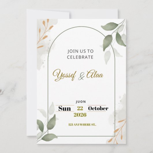 Luxury Wedding Invitation | Gold Accents | Modern  (Devant)