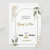 Luxury Wedding Invitation | Gold Accents | Modern  (Devant / Derrière)