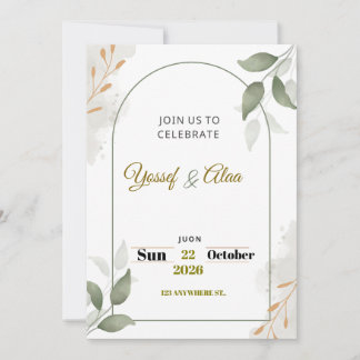 Luxury Wedding Invitation | Gold Accents | Modern  Feestdagenkaart