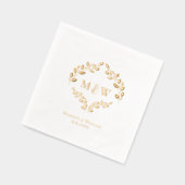 Luxury Wedding Real Gold foil leaf Monogram Crest (Gauche)
