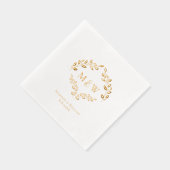 Luxury Wedding Real Gold foil leaf Monogram Crest (Droite)