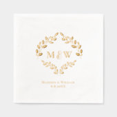 Luxury Wedding Real Gold foil leaf Monogram Crest (Recto)