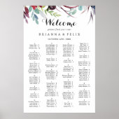 Luxury Whimsical Boho Alfabetical Seating Chart Poster (Voorkant)