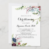 Luxury Whimsical Boho Floral Christening Kaart (Voorkant)