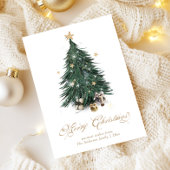 Luxury White and Gold Christmas Feestdagenkaart