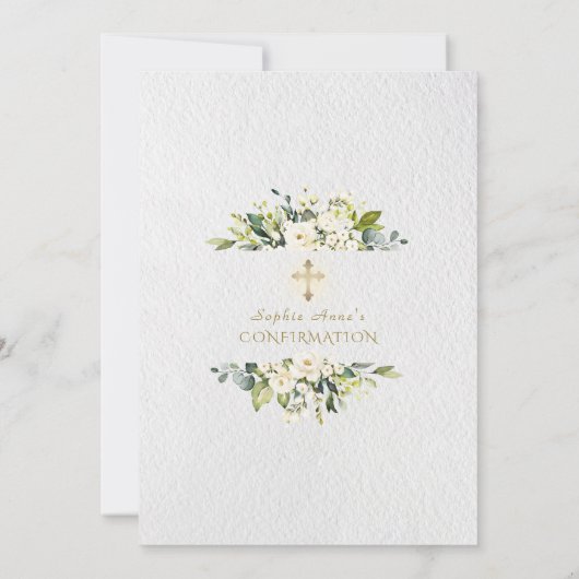 Luxury White Cream Flowers Gold Girl-bevestiging Kaart (Achterkant)