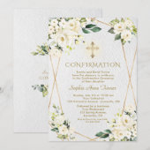 Luxury White Cream Flowers Gold Girl-bevestiging Kaart (Voorkant / Achterkant)