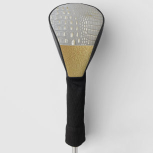 Luxury White en Gold Alligator verbergen Golfheadcover