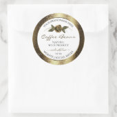 Luxury White en Gold Brown Glitter Product Labels (Tas)