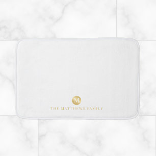 Luxury White en Gold-gepersonaliseerd monogram Badmat