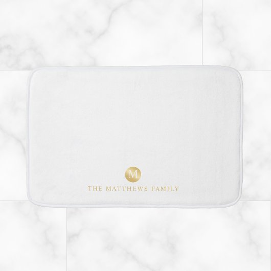 Luxury White en Gold-gepersonaliseerd monogram Badmat